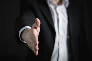 Offer to shake hand