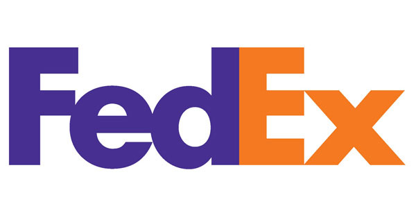 The FedEx logo creates an arrow in the white space between E and X